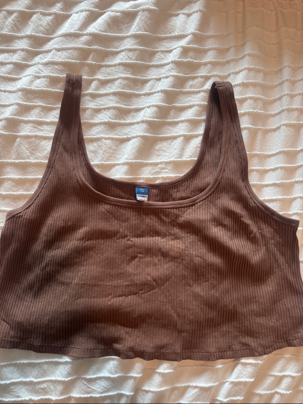 Old Navy Brown Ribbed Crop Tank Top